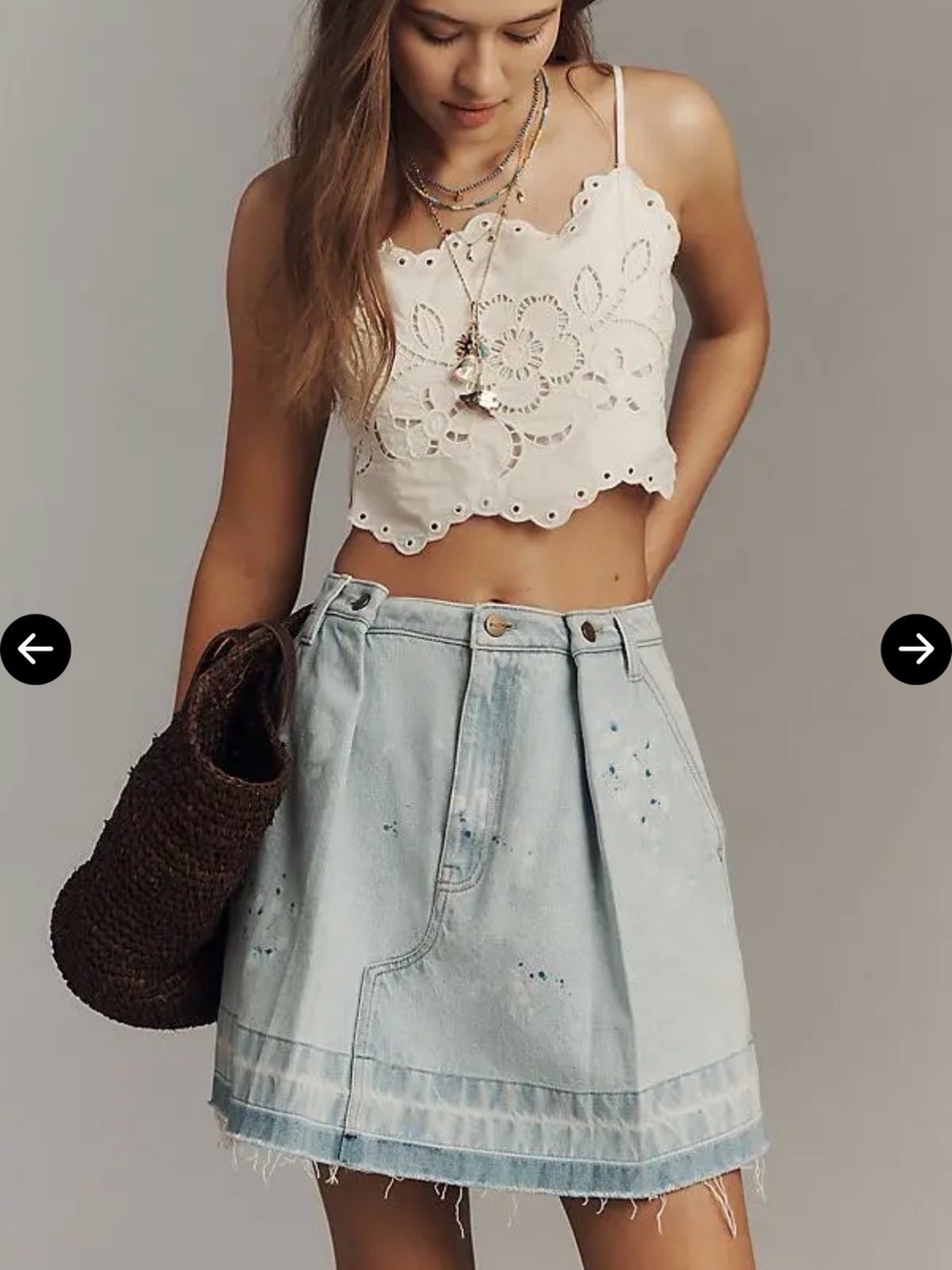 Anthropologie/Pilcro Reworked denim Mini Skirt
